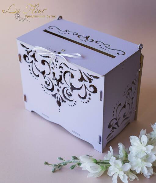 Коробка свадебная для денежных подарков, "Кристалл", сиреневая